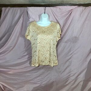 Sequin and Lace Blouse in Cream